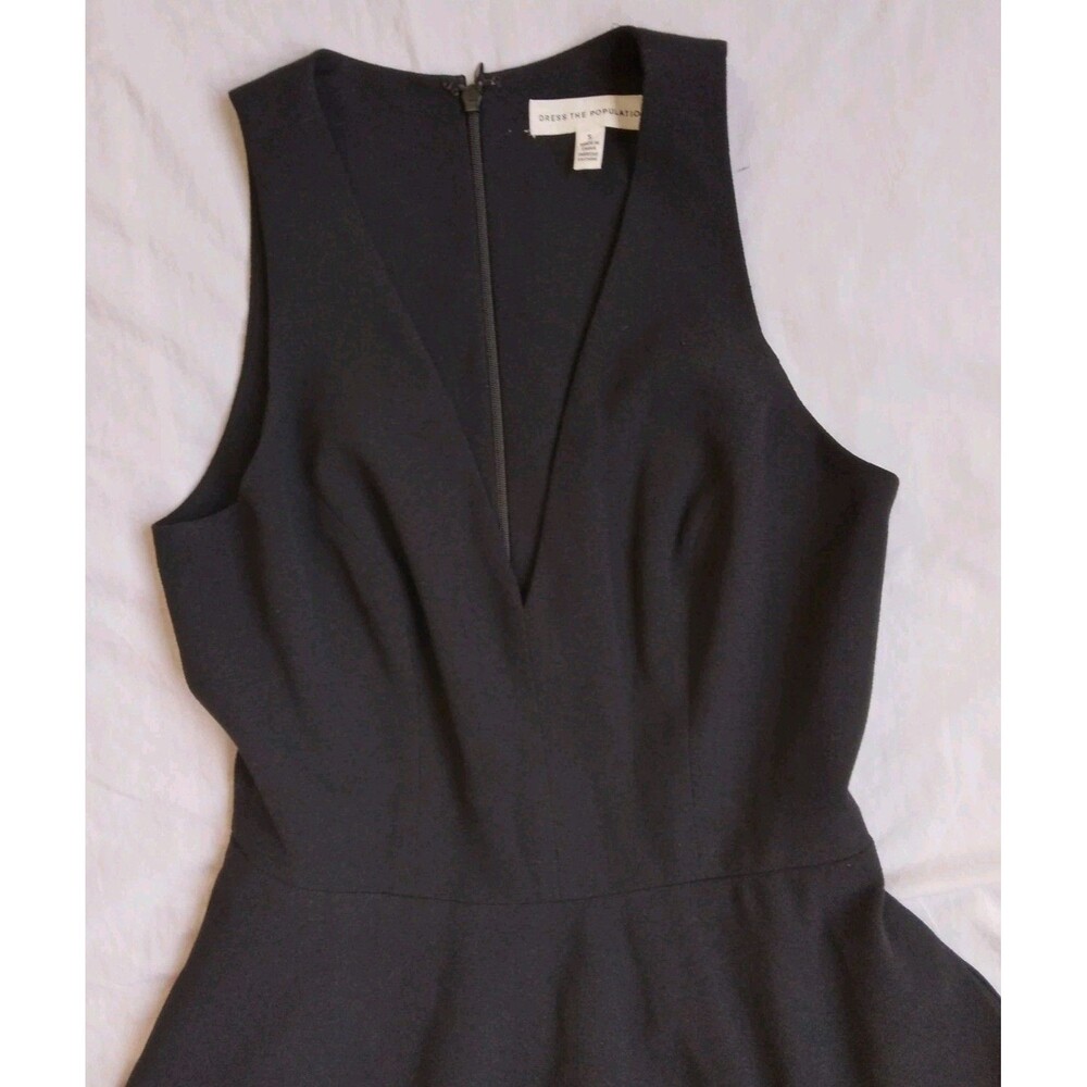 Dress The Population Catalina Fit & Flare Cocktail Dress Black Capsule Piece S - Picture 5 of 14